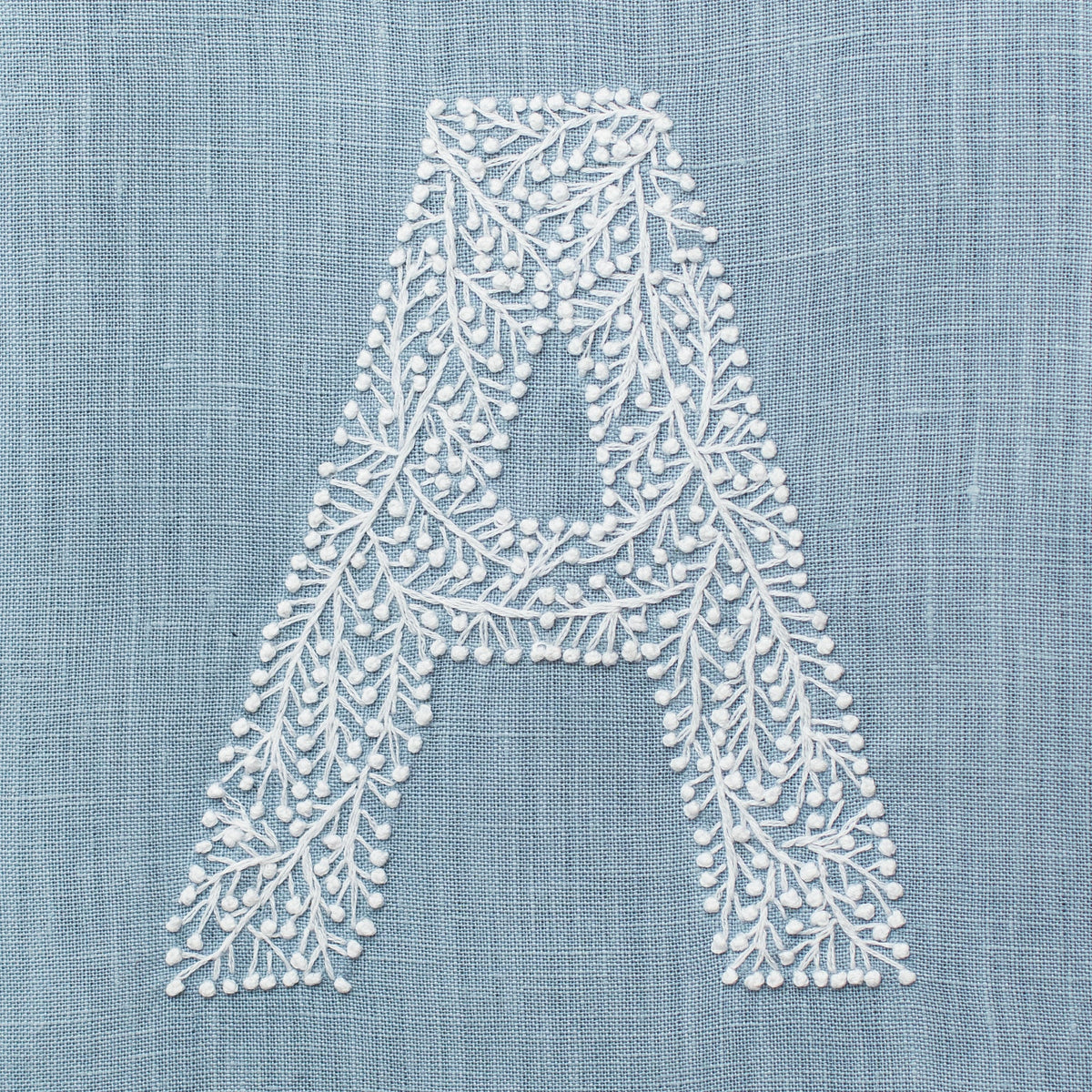 Monogram Twig Hand Towel in Sky Blue