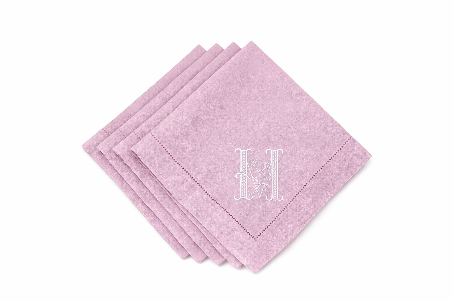 Monogram Purple Linen Napkins