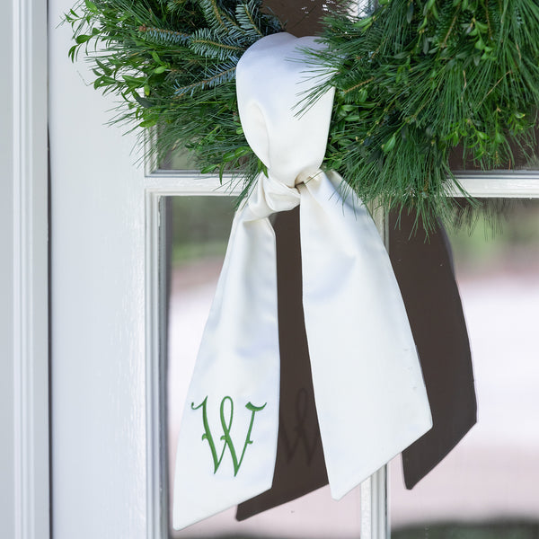 Plain Ivory Wreath Sash