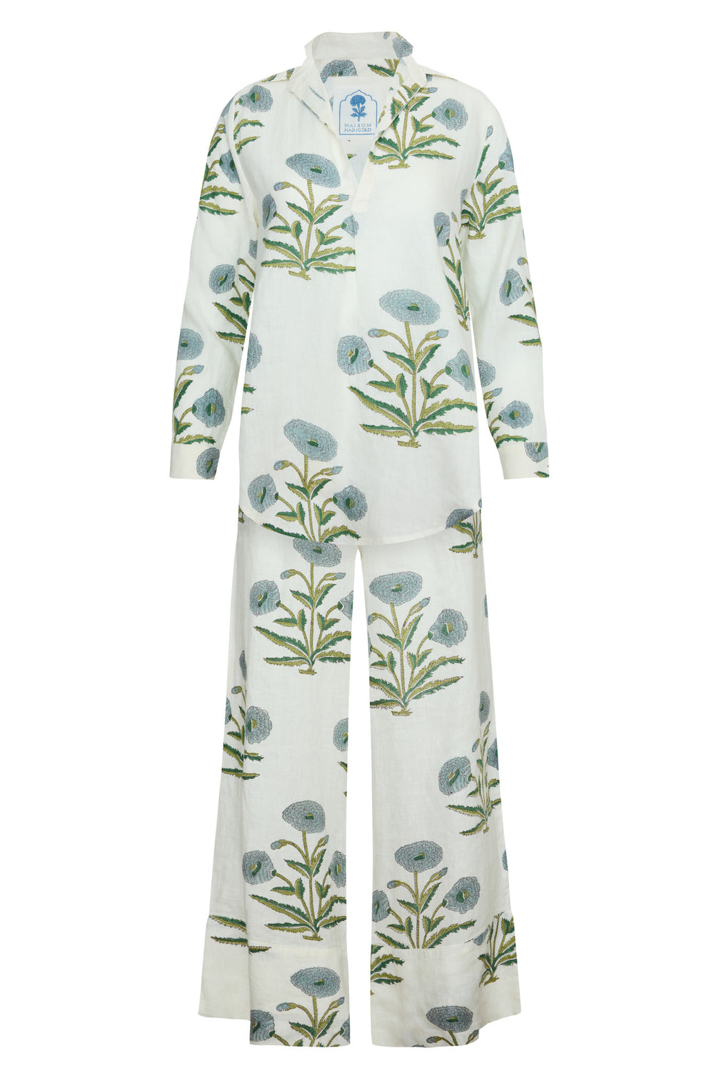 Montecito Wide Leg Pant in Blue Flower