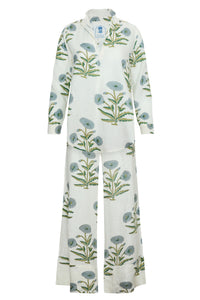 Montecito Wide Leg Pant in Blue Flower