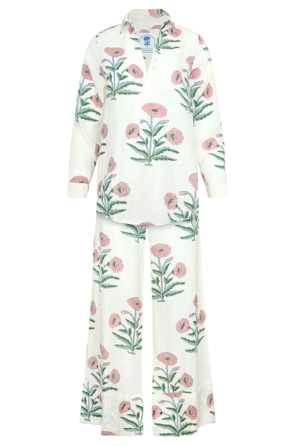 Montecito Wide Leg Pant in Pink Flower
