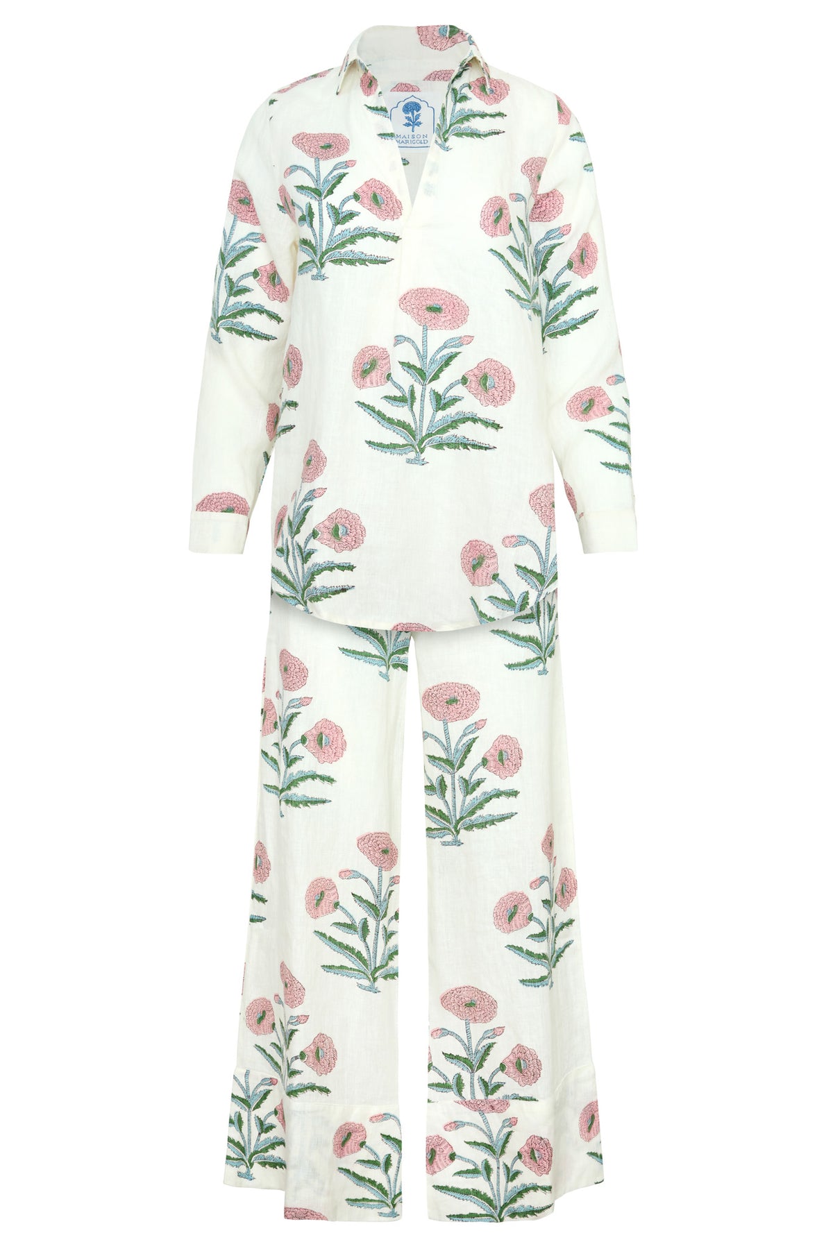 Montecito Wide Leg Pant in Pink Flower
