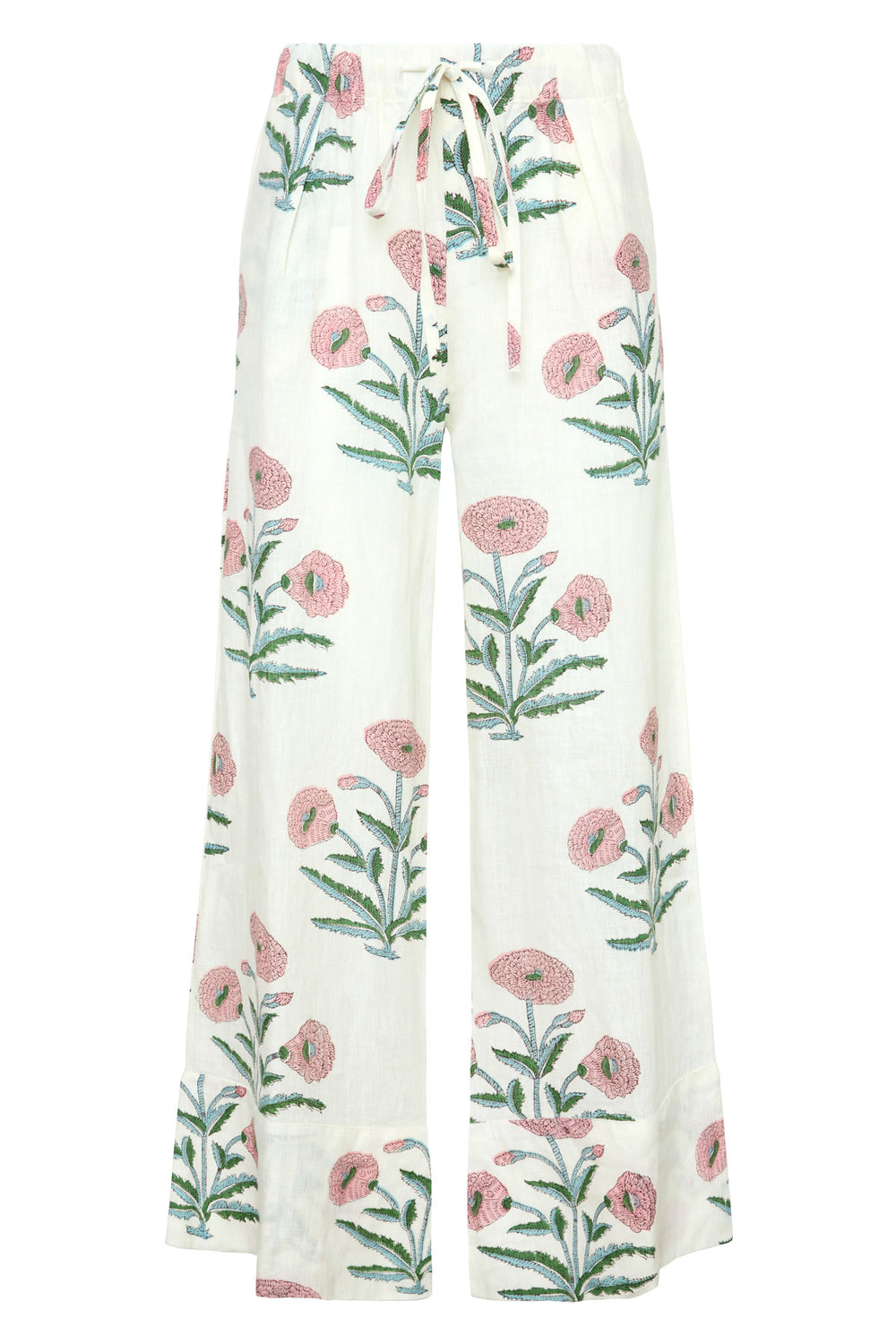 Montecito Wide Leg Pant in Pink Flower