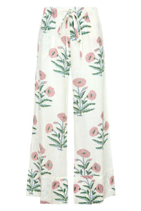 Montecito Wide Leg Pant in Pink Flower