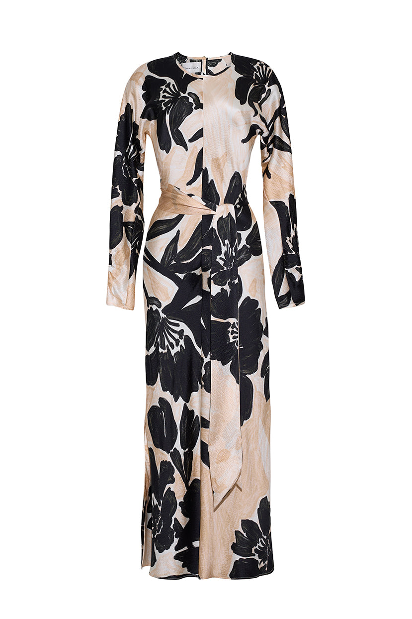 Montgomery Midi Dress in Flora Shadow Ginger