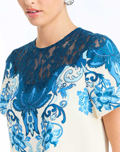 Morgan Lace Top in Grotto Flourish