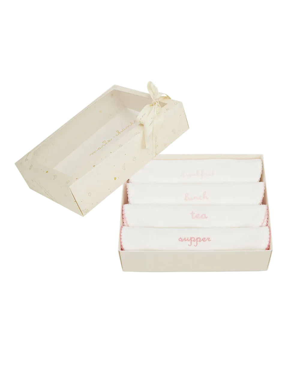 Morning Till Night Bib Set in White & Pink