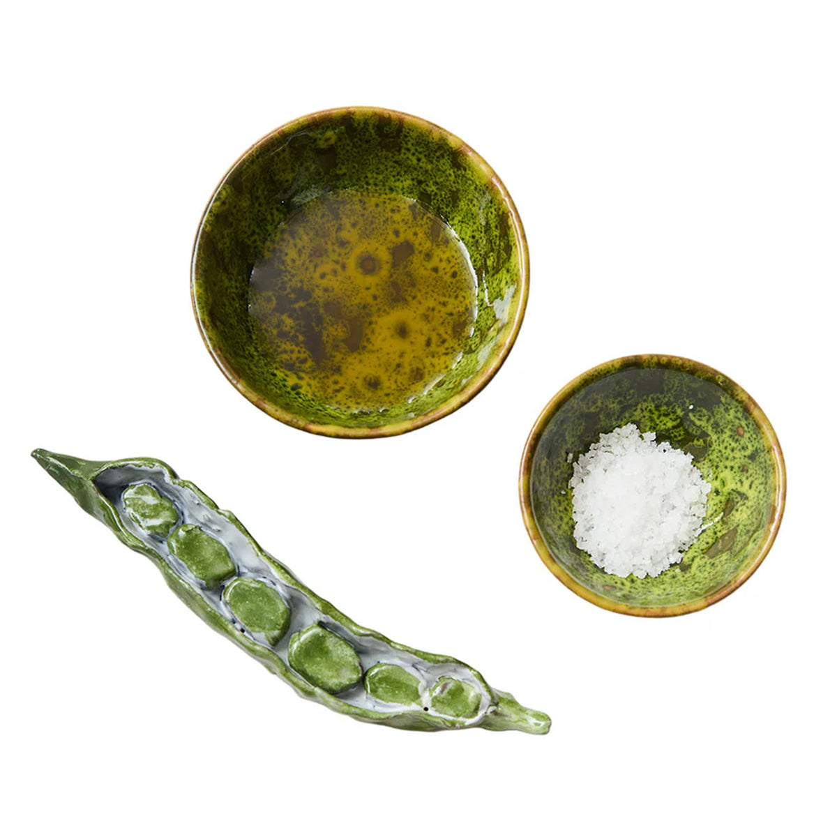 Moss Terracotta Oil & Salt Dish Set