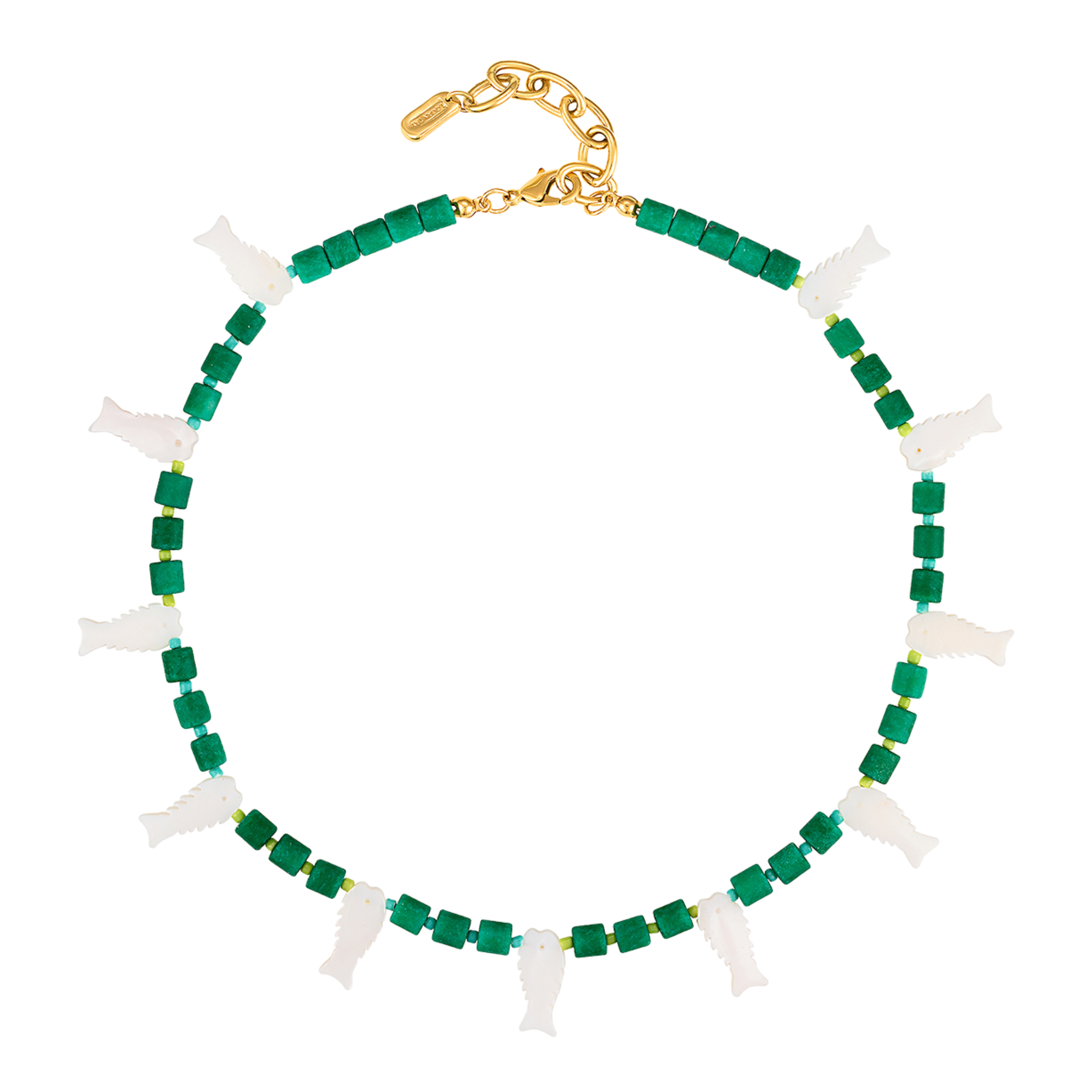 Mother Of Pearl Charm Fish Necklace