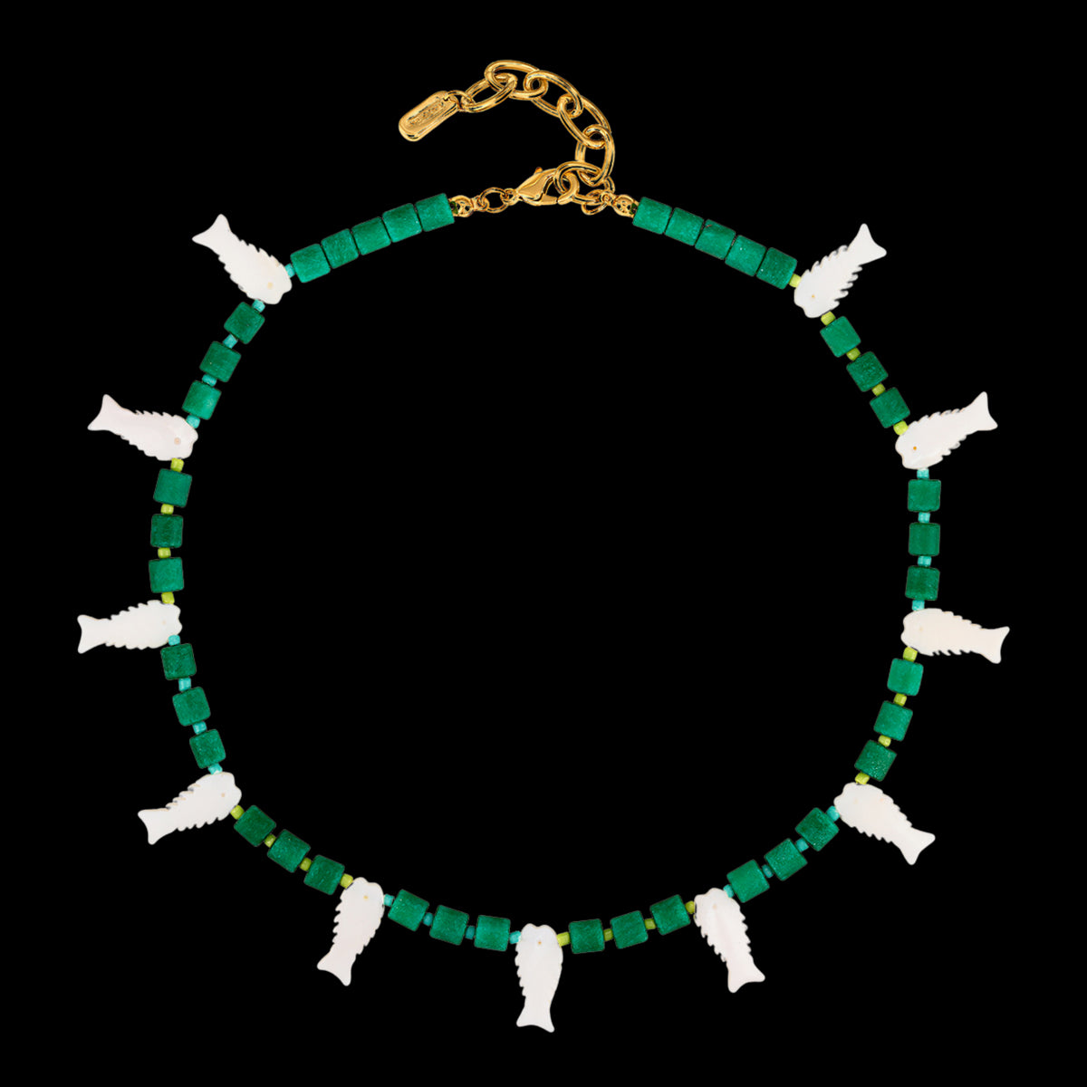 Mother Of Pearl Charm Fish Necklace