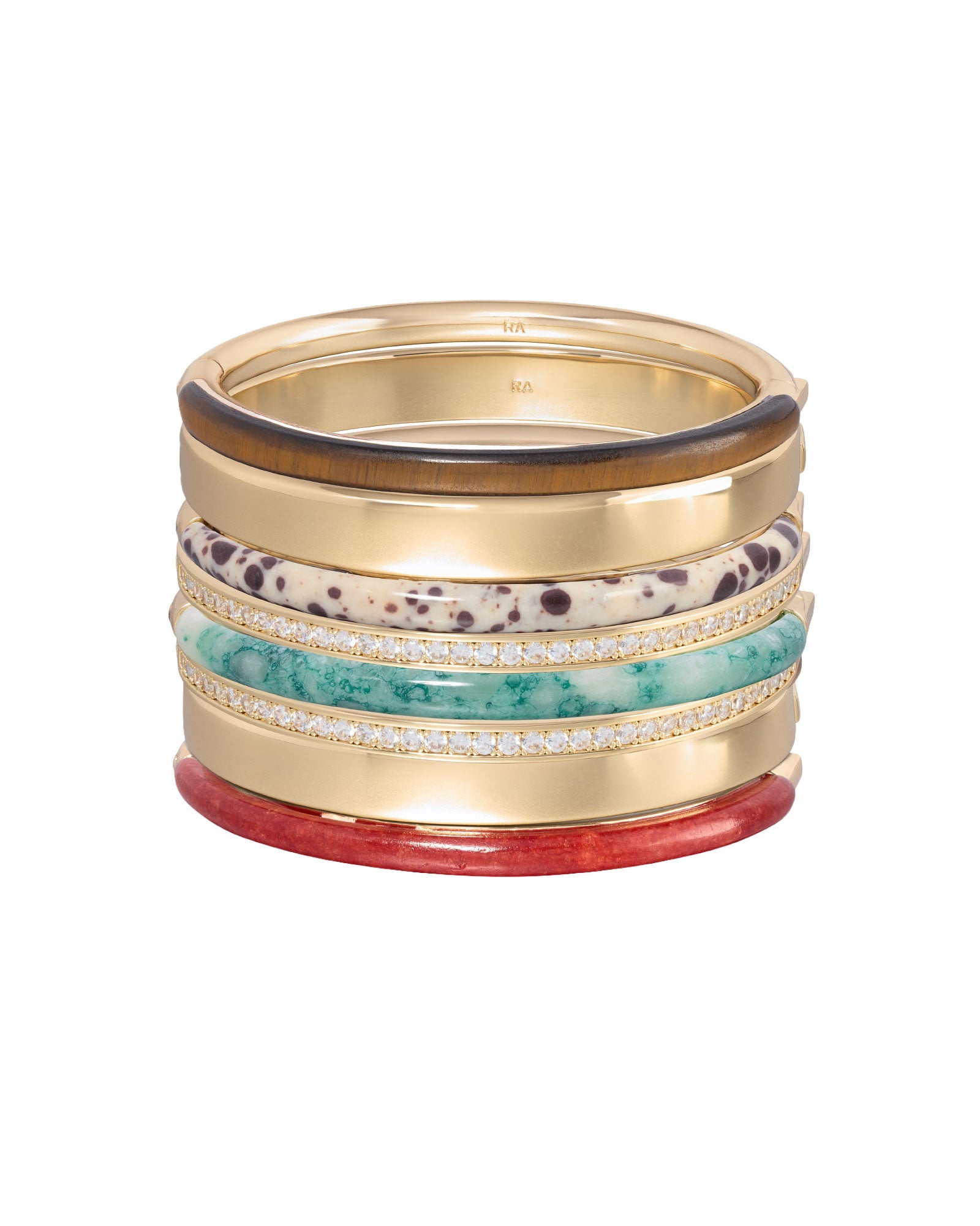 The Pavé Stone Hinged Bracelets