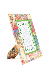 Hand-Marbled Picture Frame 4x6 in Multicolor