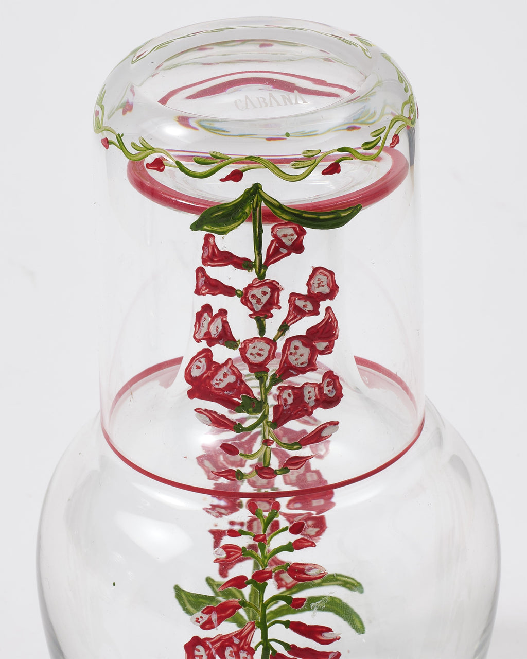 Murano Fuchsia Hand-Painted Bedside Set