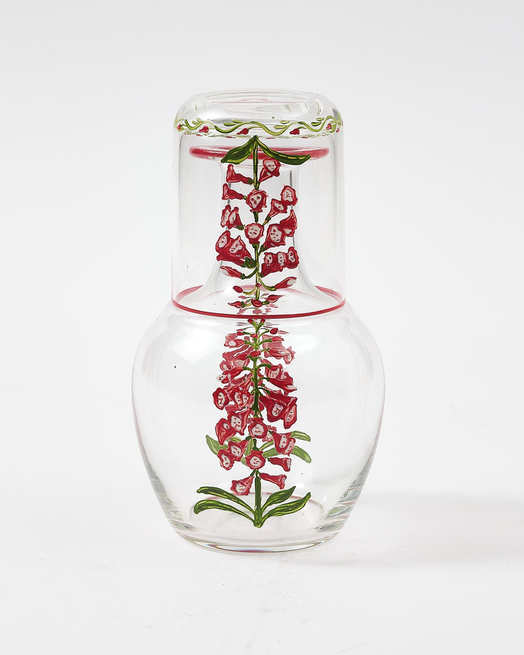 Murano Fuchsia Hand-Painted Bedside Set