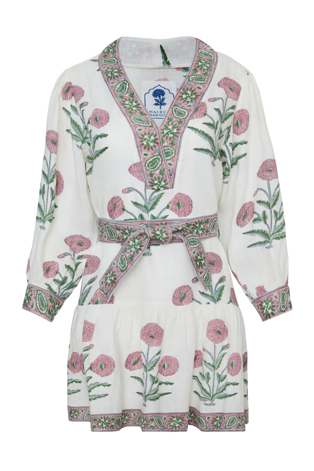 Mykonos Mini Dress in Pink Flower