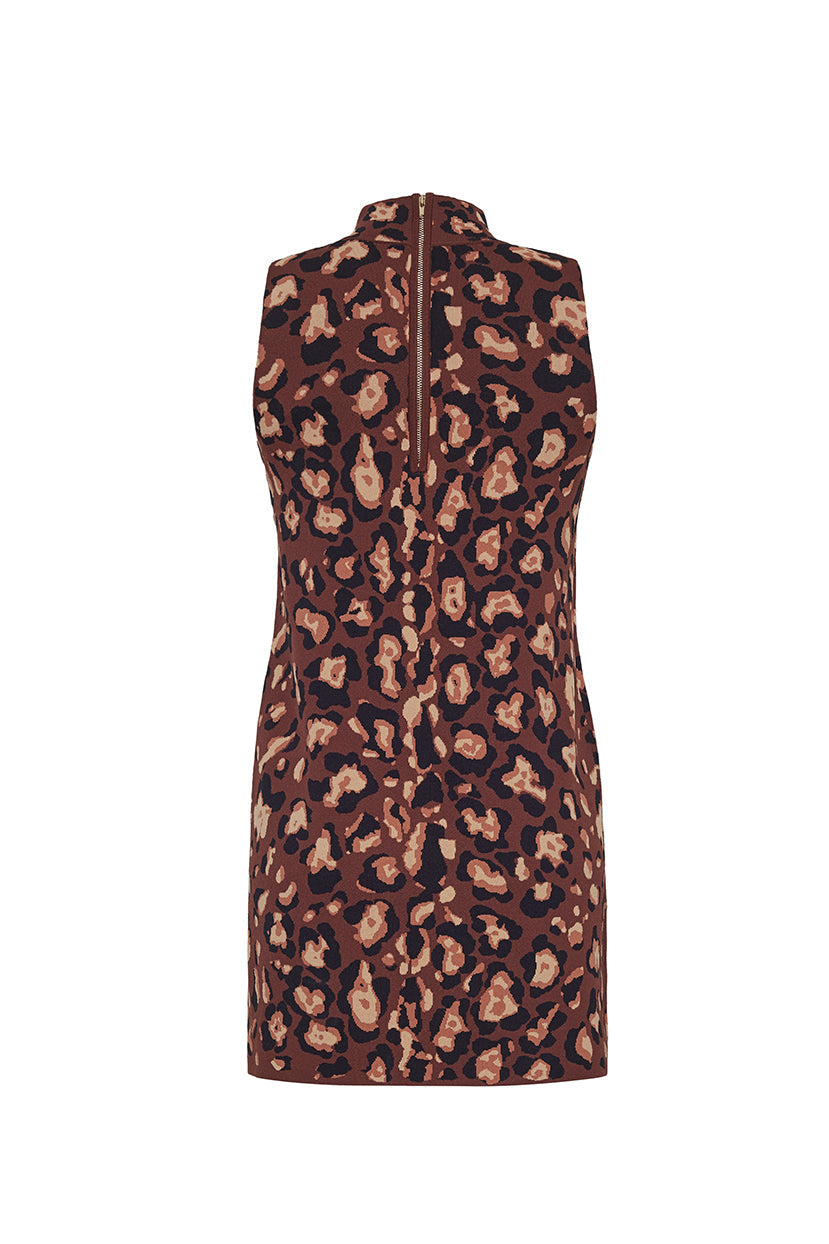 Myrtle Dress in Painted Animal Brown