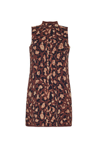 Myrtle Dress in Painted Animal Brown
