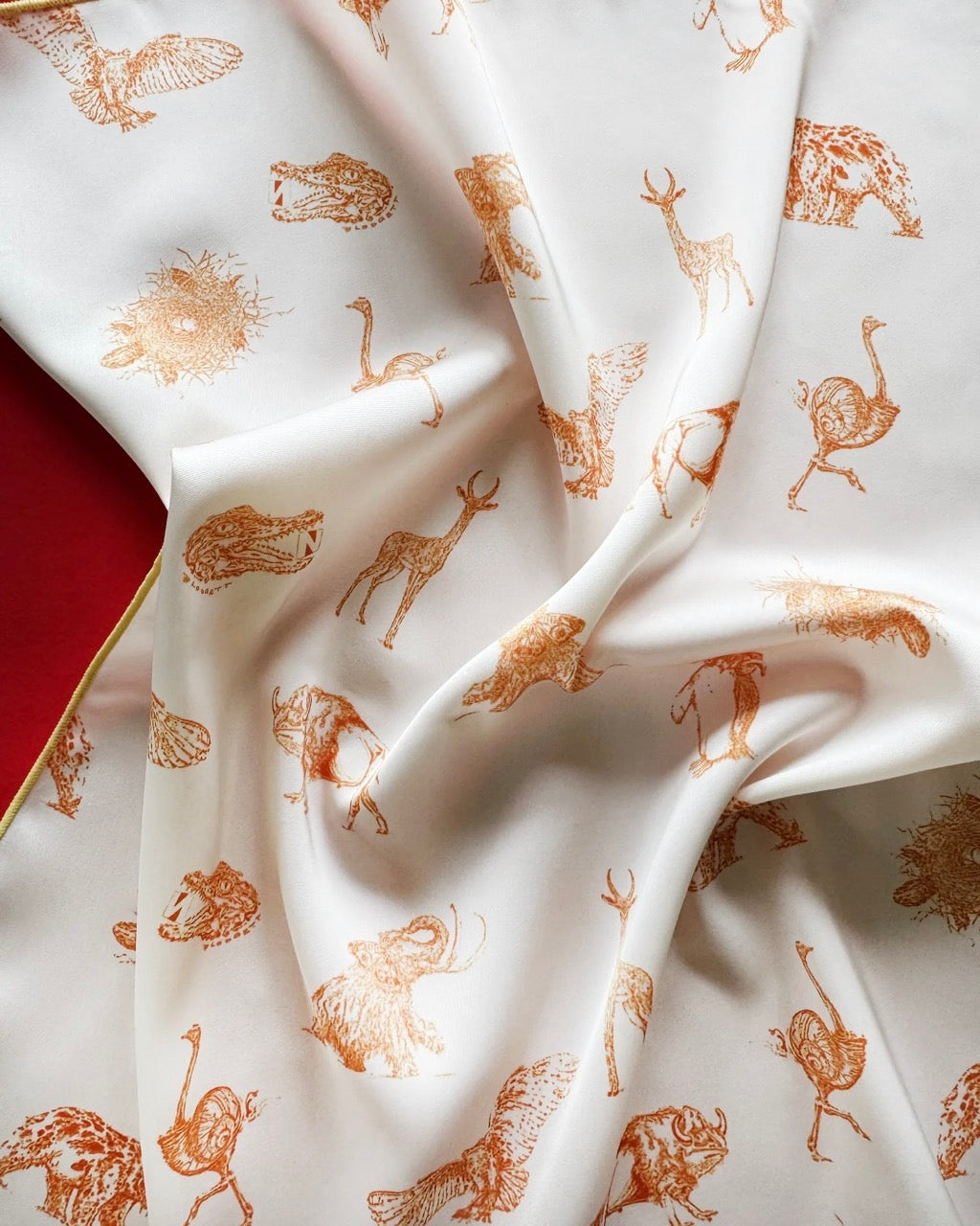 Mystical Creatures Scarf in Orange