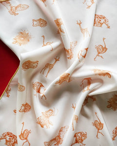 Mystical Creatures Scarf in Orange