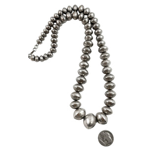 Vintage Plain Silver Beads 23"