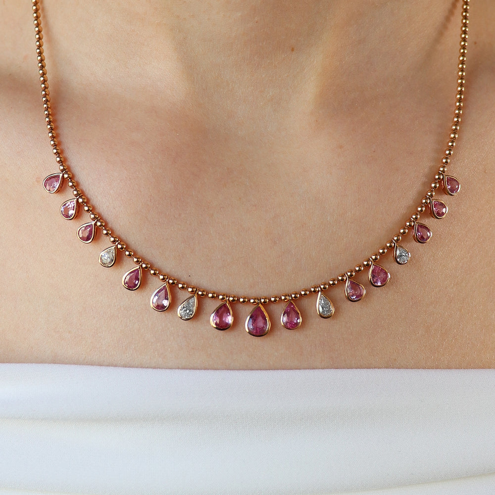 Rosé Pink Sapphire Necklace