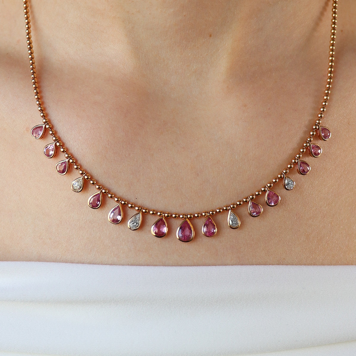 Rosé Pink Sapphire Necklace