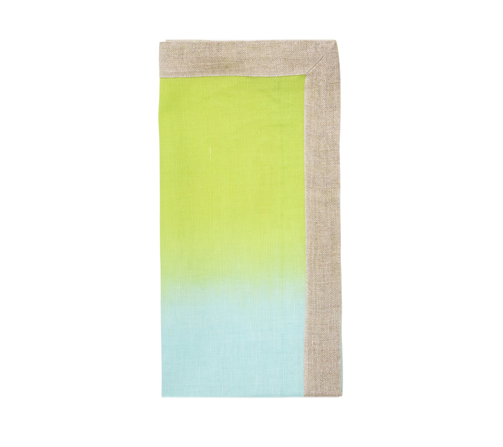 Dip Dye Napkin in Blue & Green, Set of 4