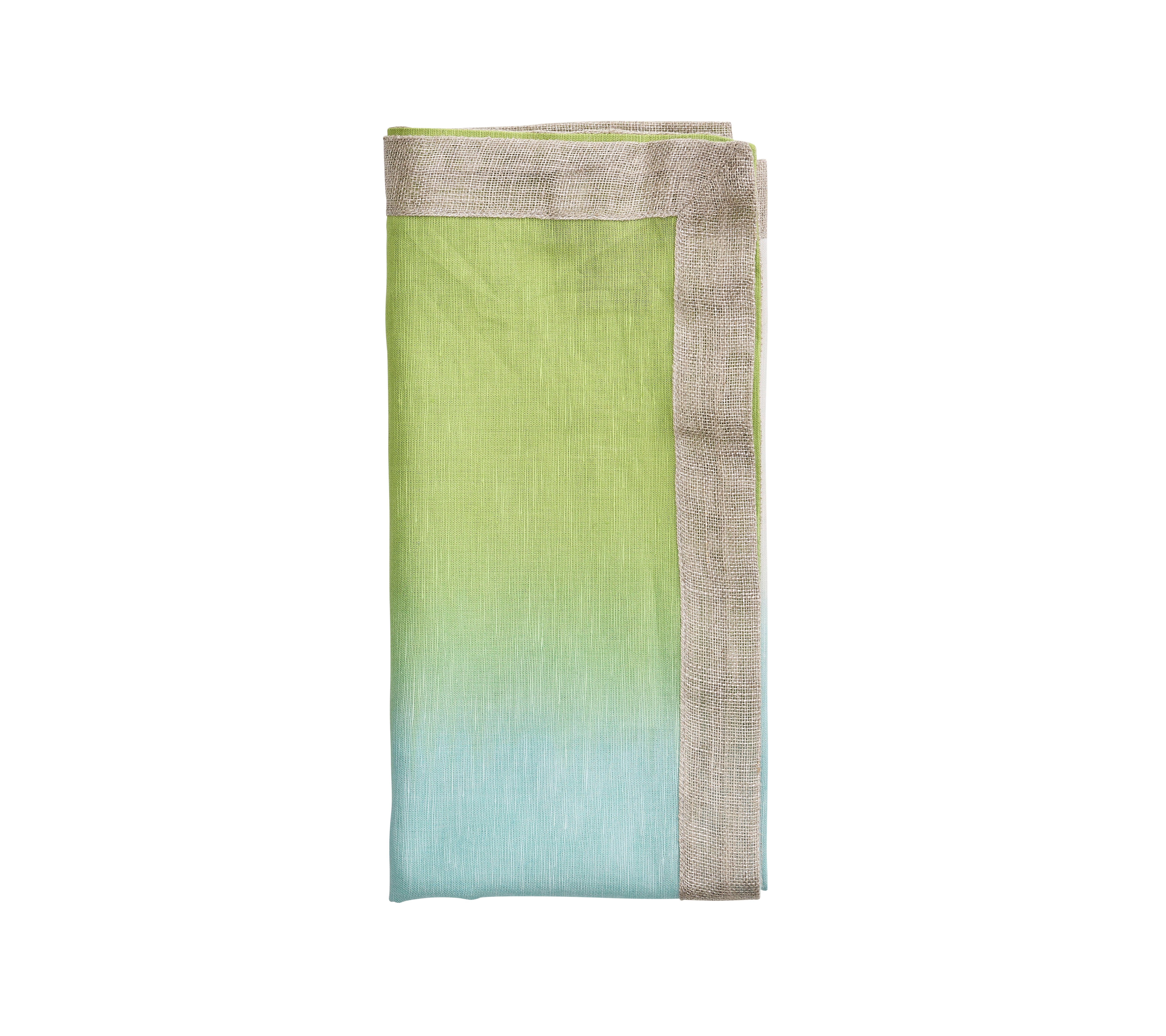 Dip Dye Napkin in Blue & Green, Set of 4