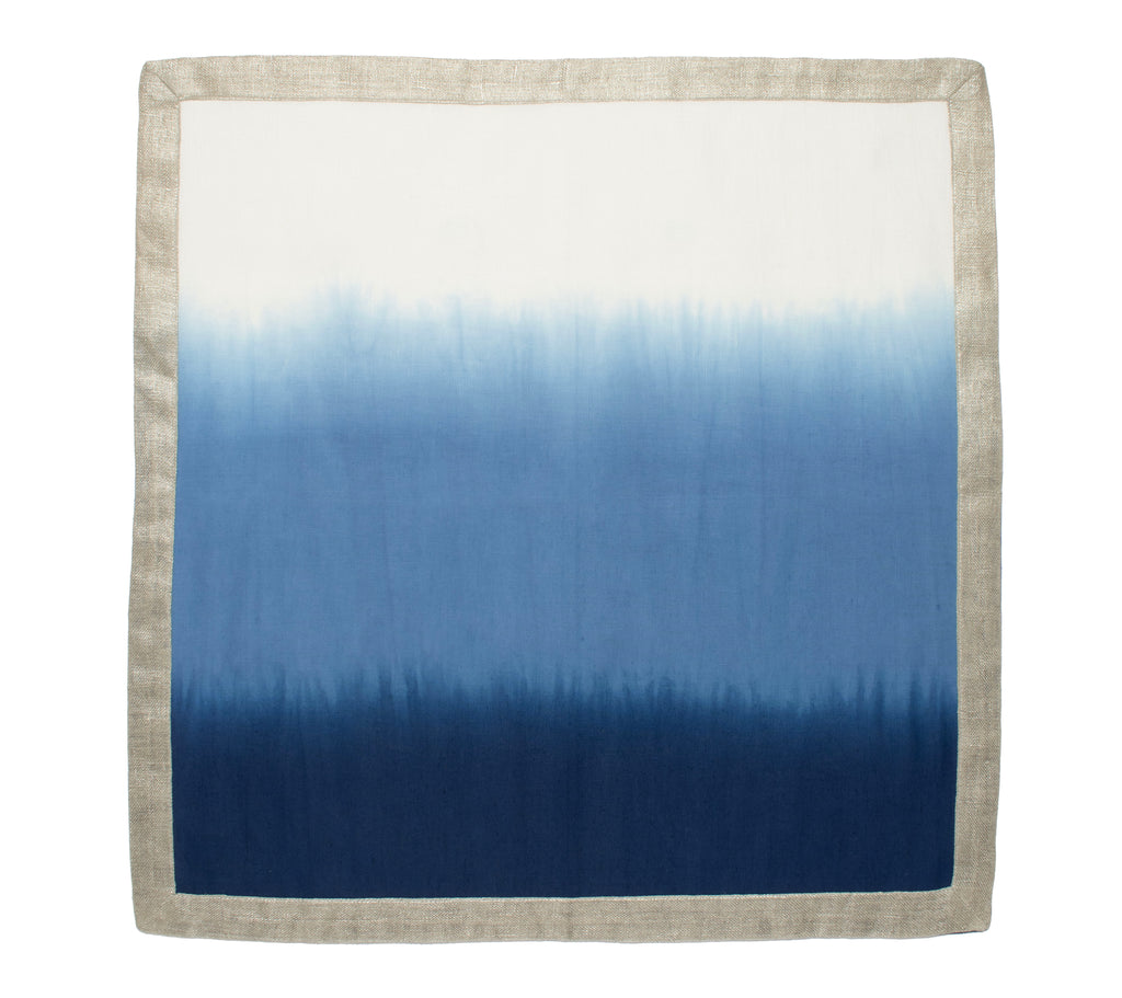 Dip Dye Napkin in Blue & White, Set of 4