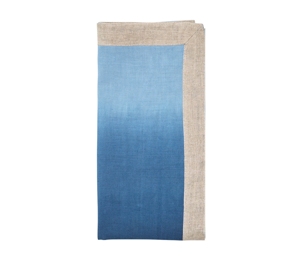 Dip Dye Napkin in Blue & White, Set of 4