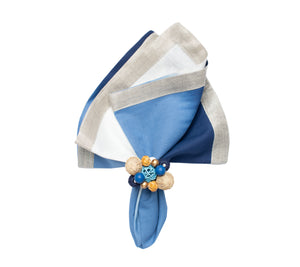 Dip Dye Napkin in Blue & White, Set of 4