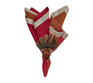 Dip Dye Napkin in Cranberry & Orange, Set of 4