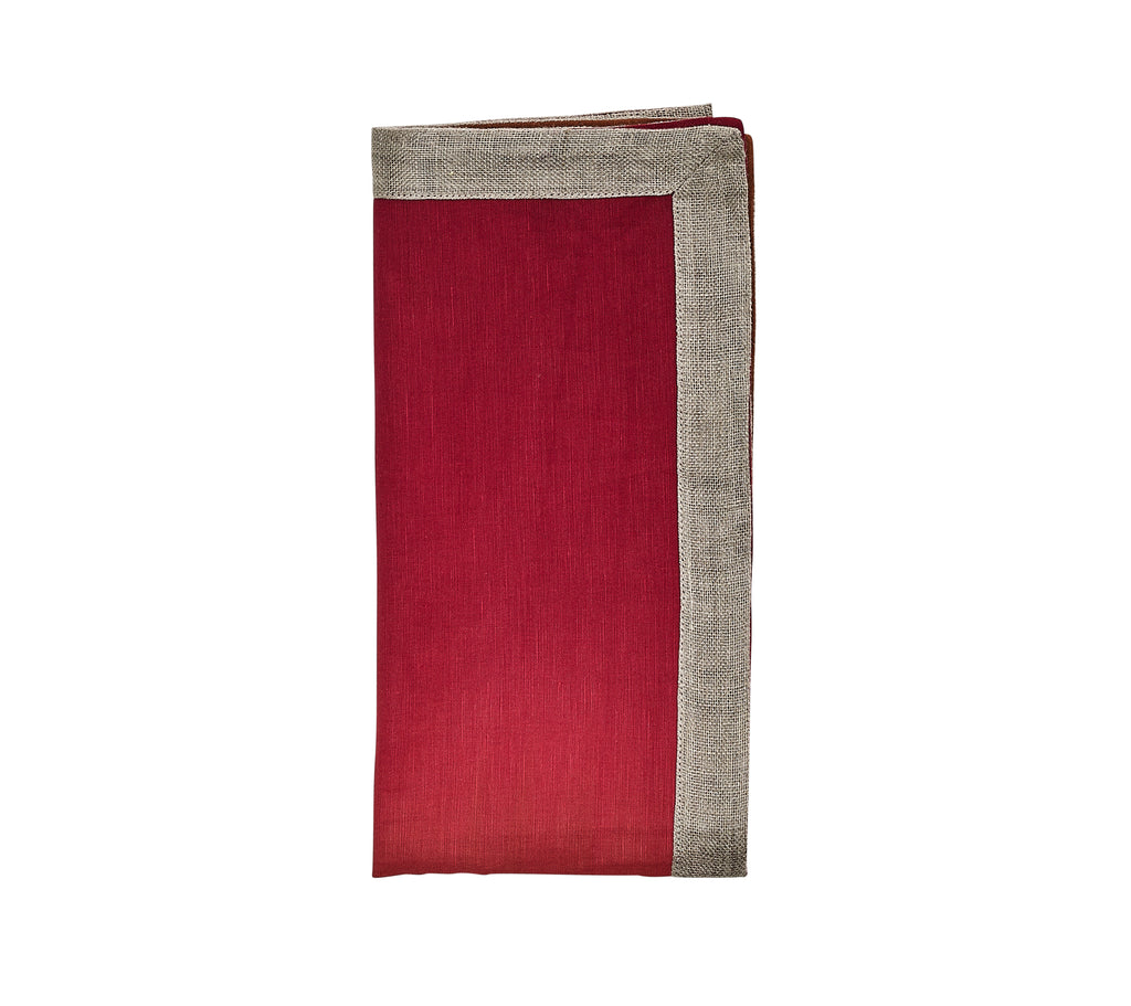 Dip Dye Napkin in Cranberry & Orange, Set of 4