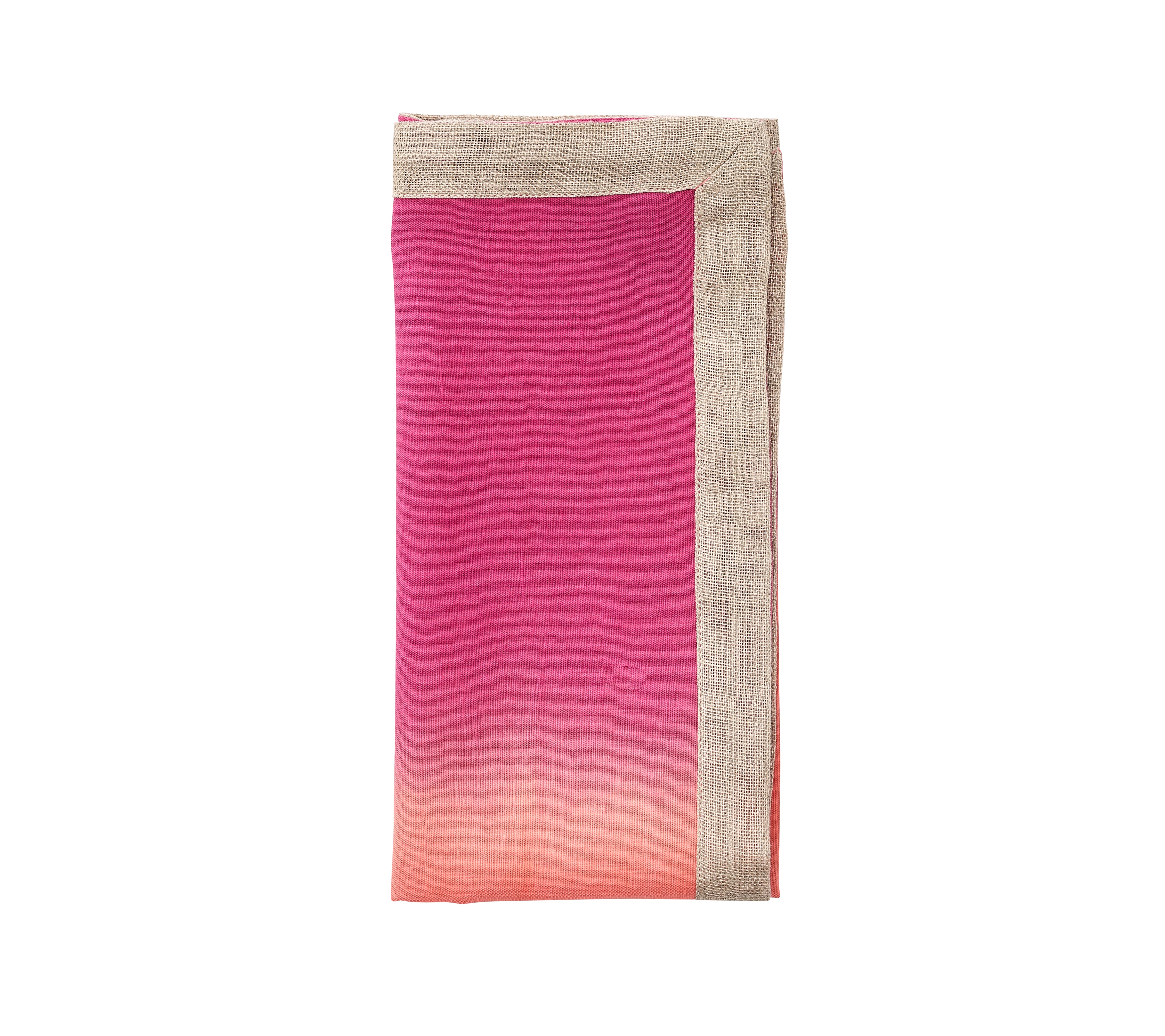 Dip Dye Napkin in Fuchsia & Orange, Set of 4