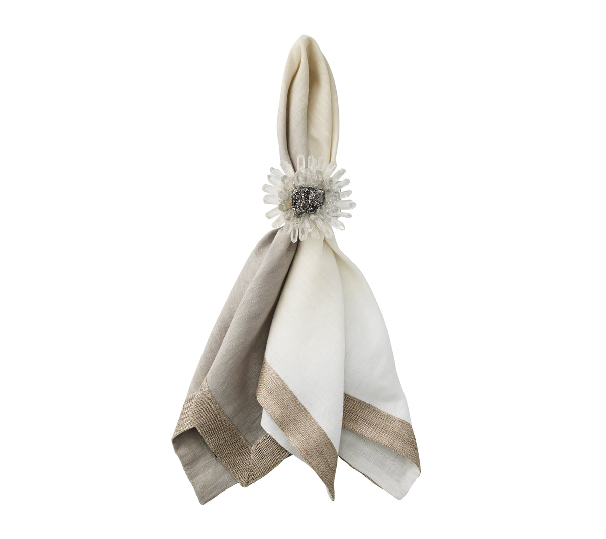 Dip Dye Napkin in Gray & Silver, Set of 4