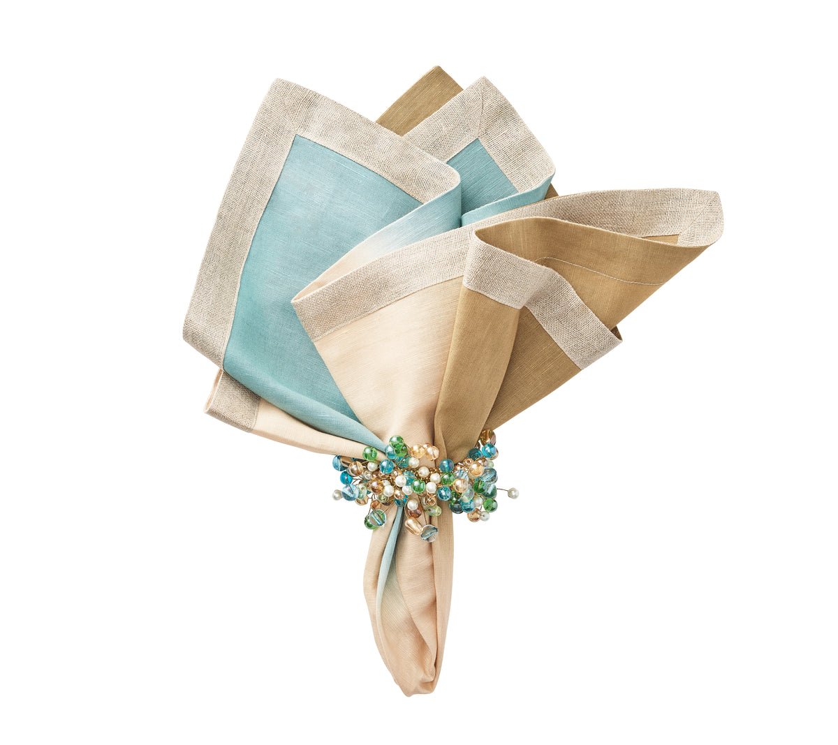 Dip Dye Napkin in Natural & Seafoam, Set of 4