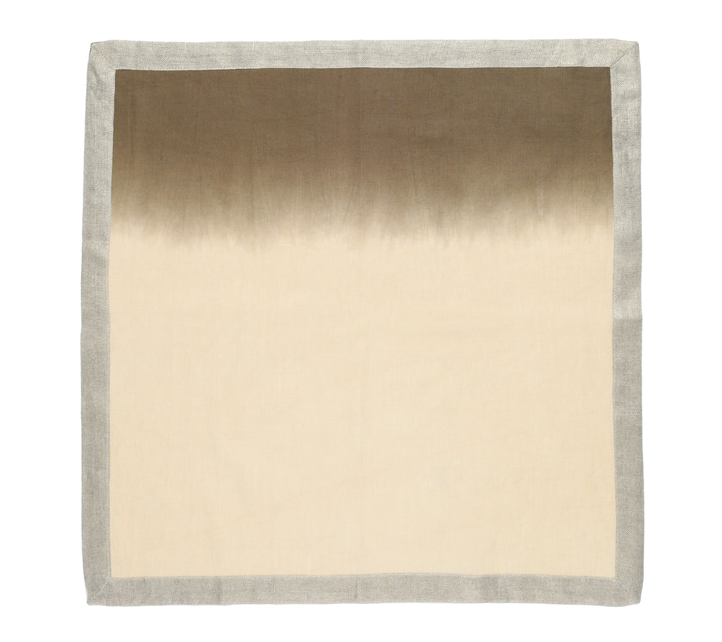 Dip Dye Napkin in Natural, Brown & Gold, Set of 4