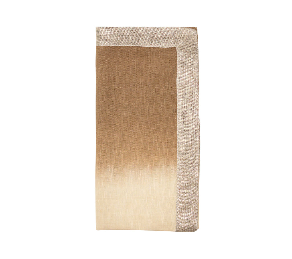 Dip Dye Napkin in Natural, Brown & Gold, Set of 4