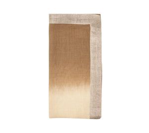 Dip Dye Napkin in Natural, Brown & Gold, Set of 4