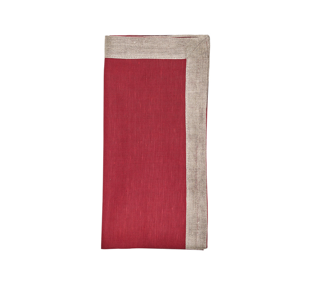 Dip Dye Napkin in Red & Burgundy, Set of 4