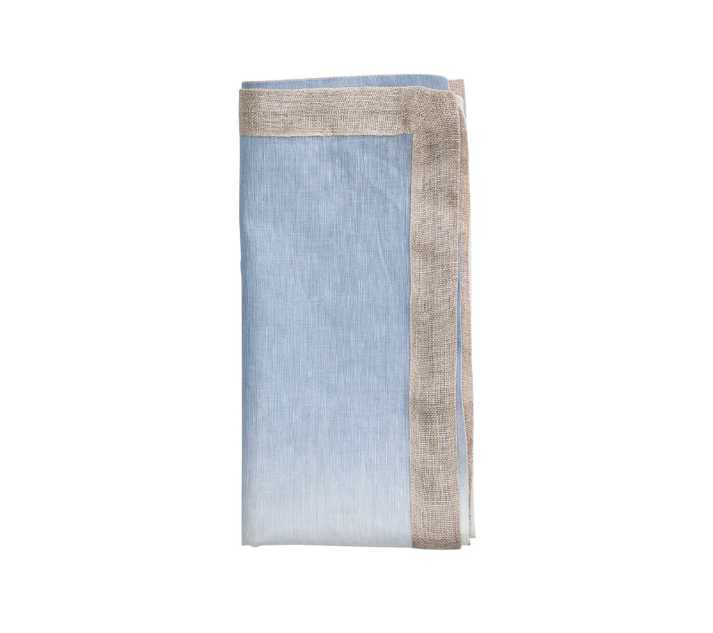 Dip Dye Napkin in White & Periwinkle, Set of 4