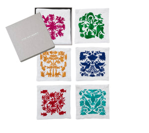 Otomi Cocktail Napkins in Multi, Set of 6 in a Gift Box