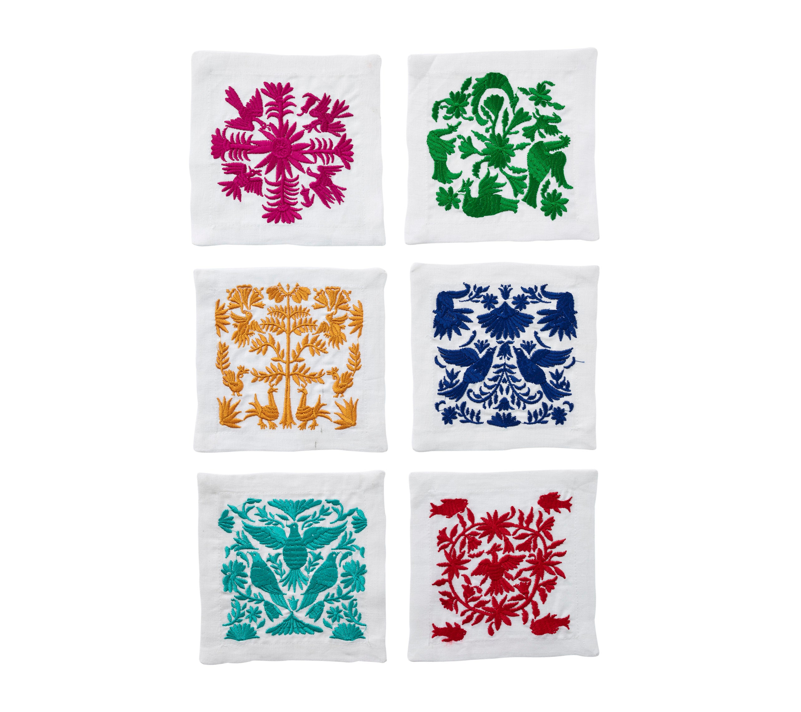 Otomi Cocktail Napkins in Multi, Set of 6 in a Gift Box