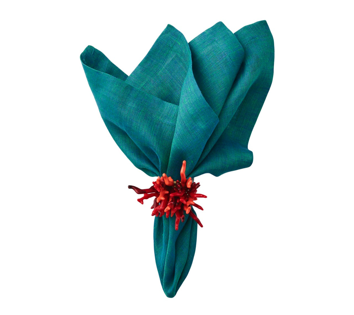 Amalfi Napkin Ring in Coral, Set of 4 in a Gift Box