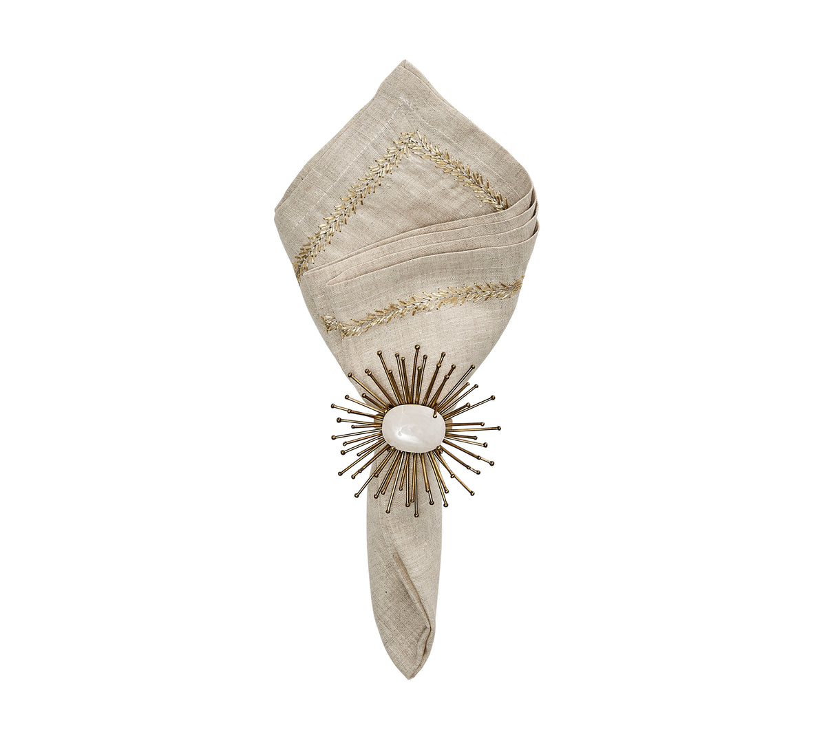 Jardin Napkin in Natural, Gold & Silver, Set of 4