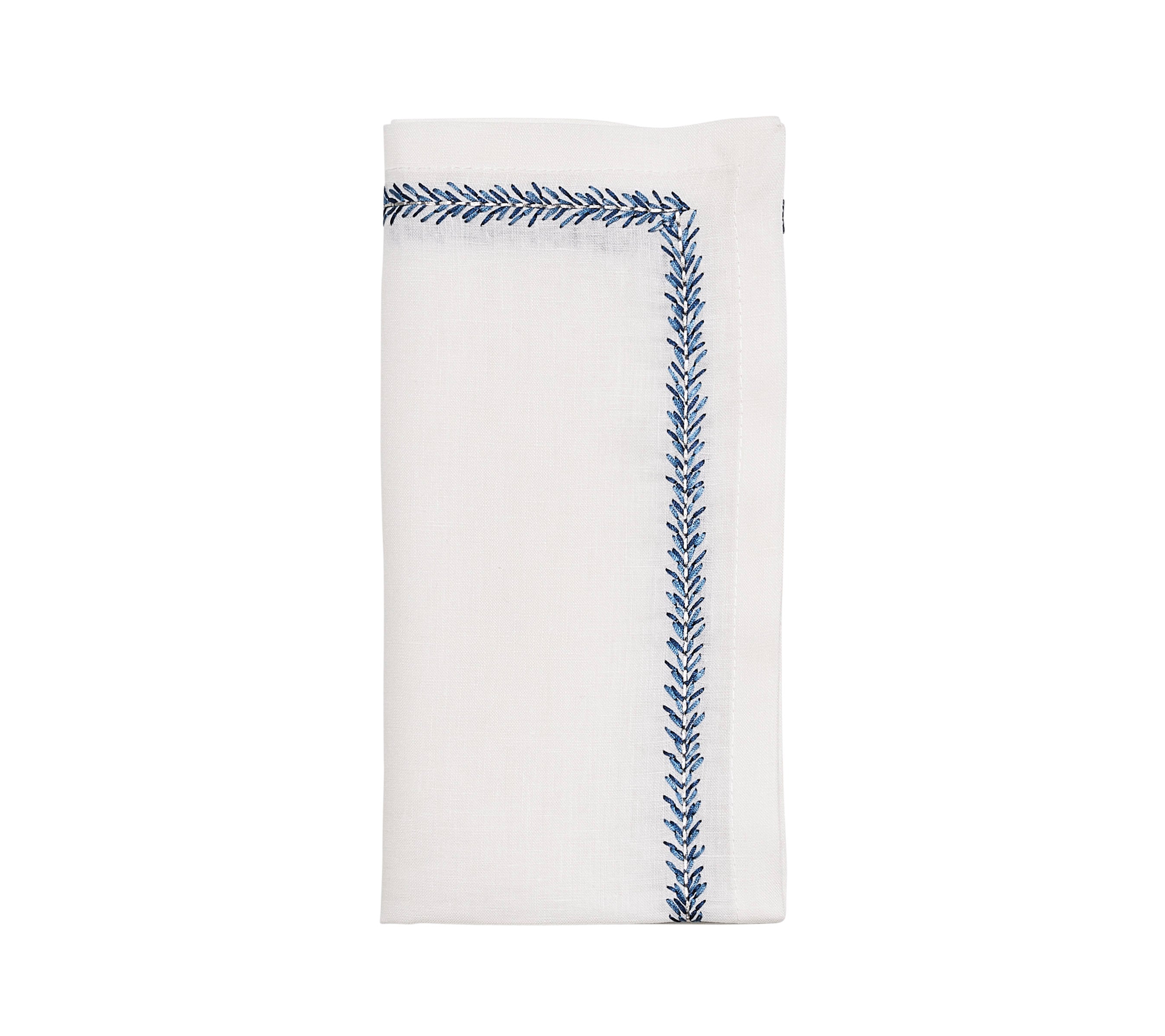 Jardin Napkin in White & Blue, Set of 4