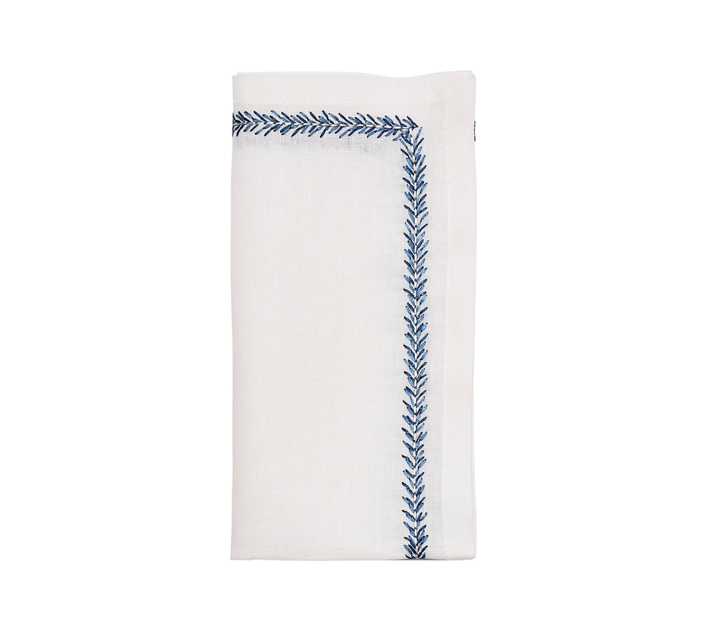 Jardin Napkin in White & Blue, Set of 4