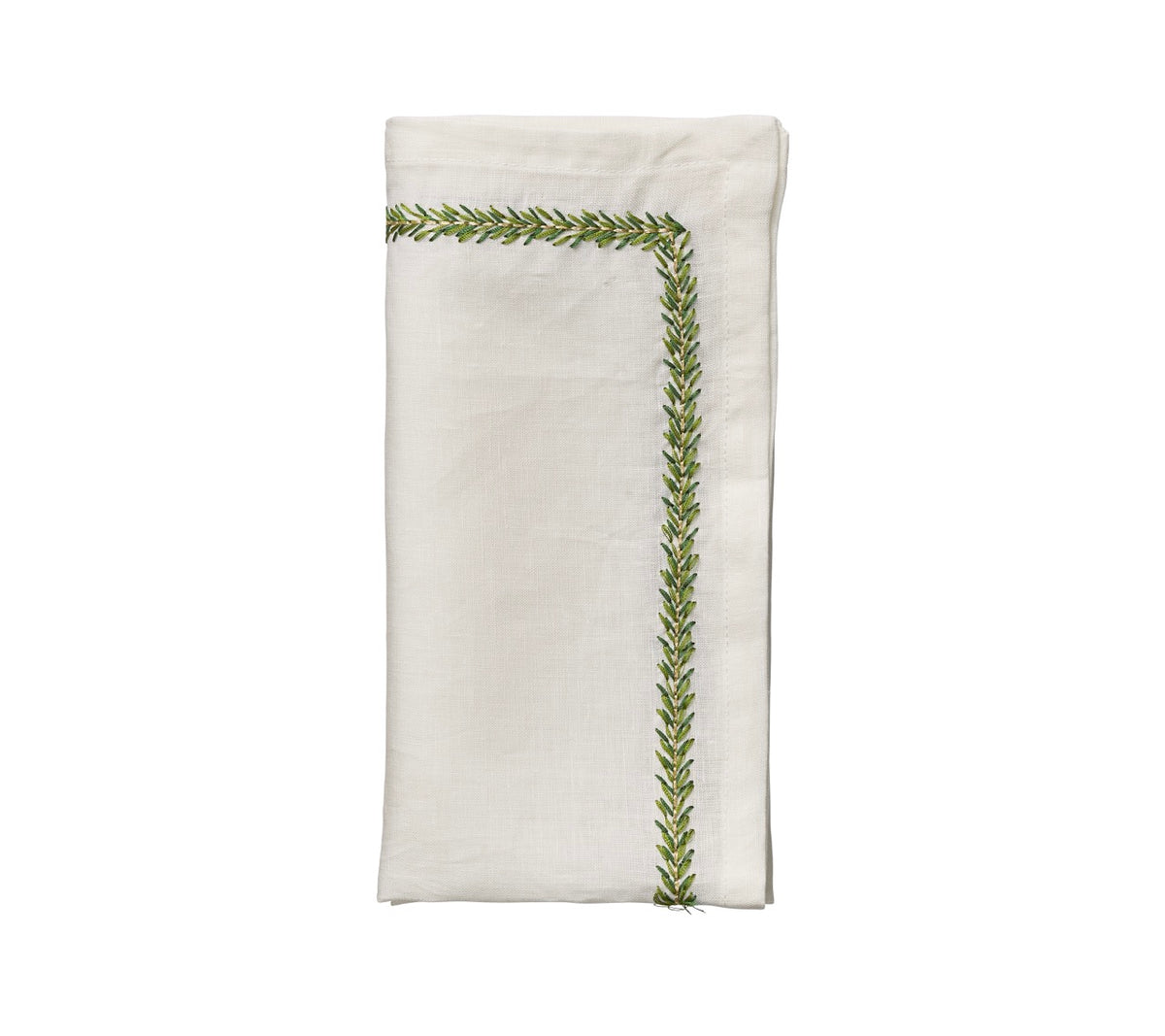 Jardin Napkin in White & Green, Set of 4
