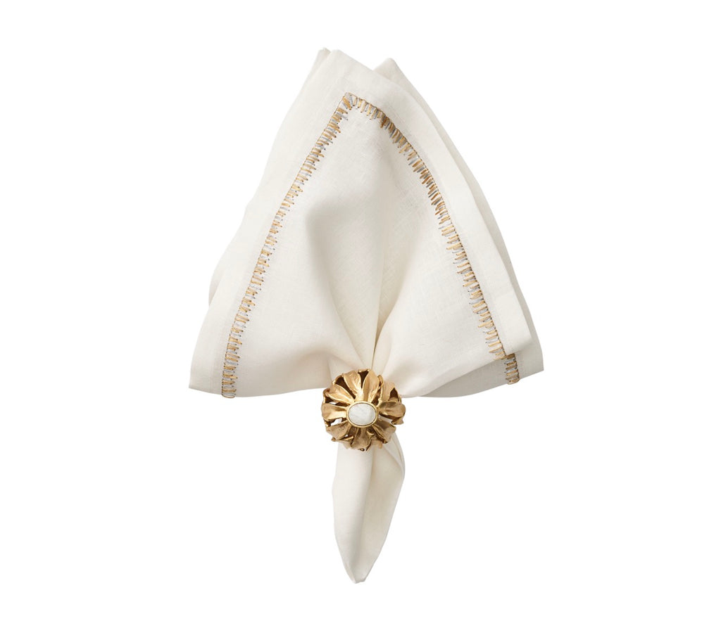 Filament Napkin in White, Gold & Silver, Set of 4